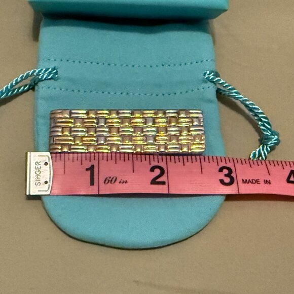 TIFFANY & CO. 18k YG & Silver Basket Weave Money Clip - Picture 10 of 12